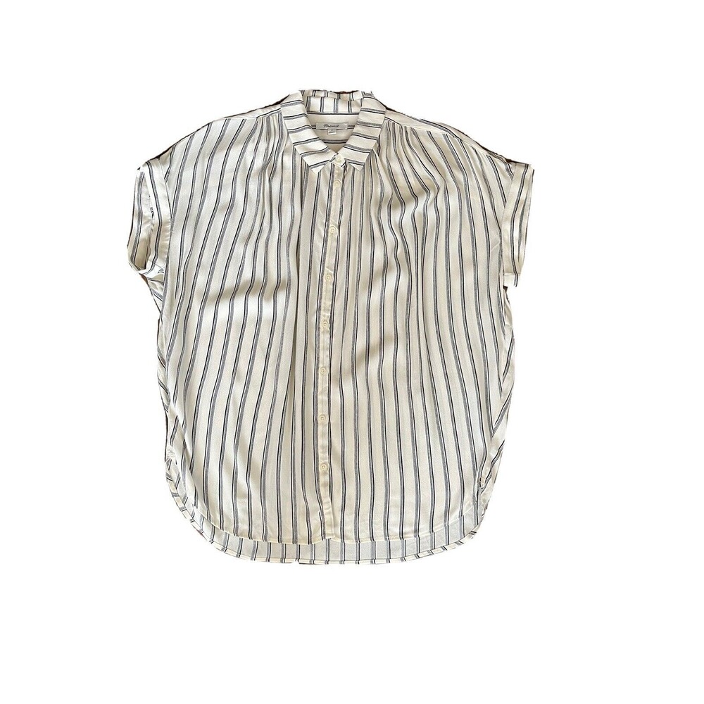 Madewell Central Shirt Dalton Stripe Button Front Size M